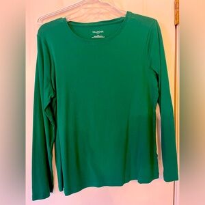 Talbots Ladies XL long sleeved t-shirt. Emerald green.